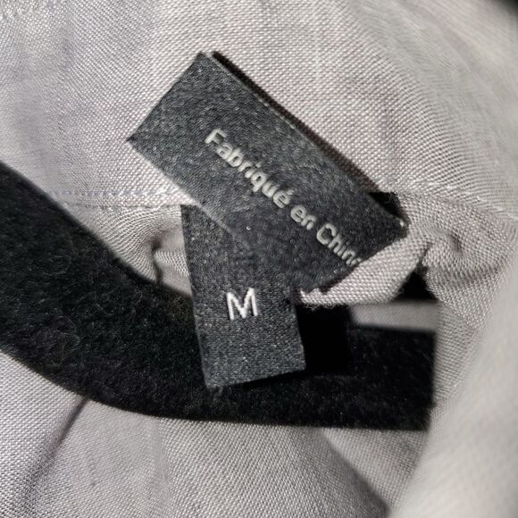 Theory Men´s Zack Ramiro Linen Cotton Blend Button Gray Long Sleeve Shirt M - Picture 8 of 10